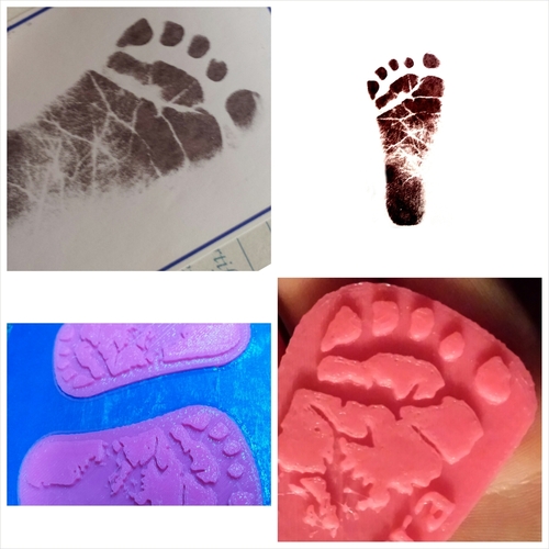 Baby Footprint Template 3D Print 20033