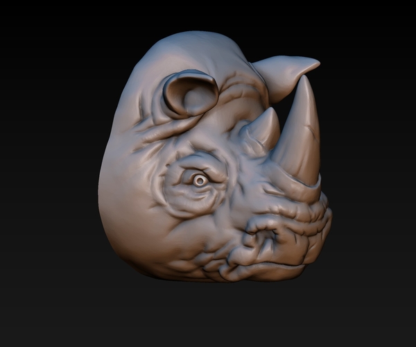 Rhino head 3D Print 200391