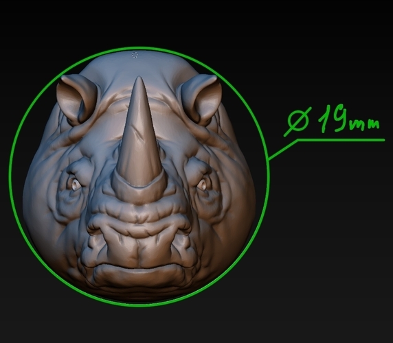 Rhino head 3D Print 200395
