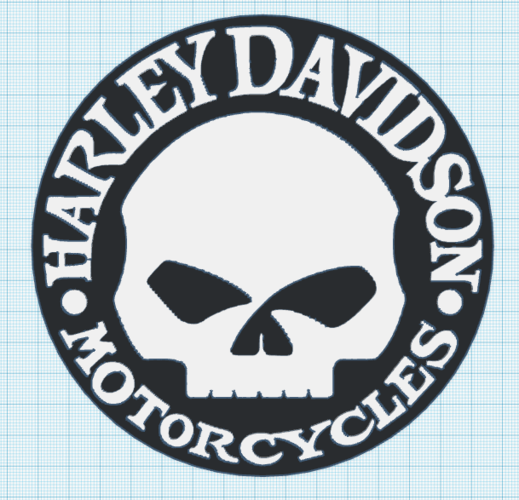 3D Printed Harley Davidson Willie G Skull Logo by Mr EC ...