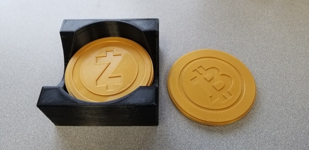 Crypto Coasters and Caddy 3D Print 200421