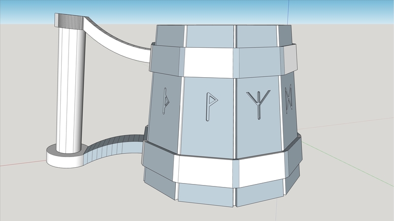 Runic Tankard (simple and dual extrusion)
