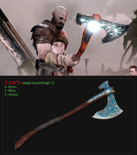weapon Kratos axe God Of War 2018 3D Print 201117