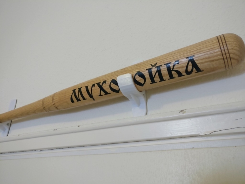 Baseball bat wall hanger