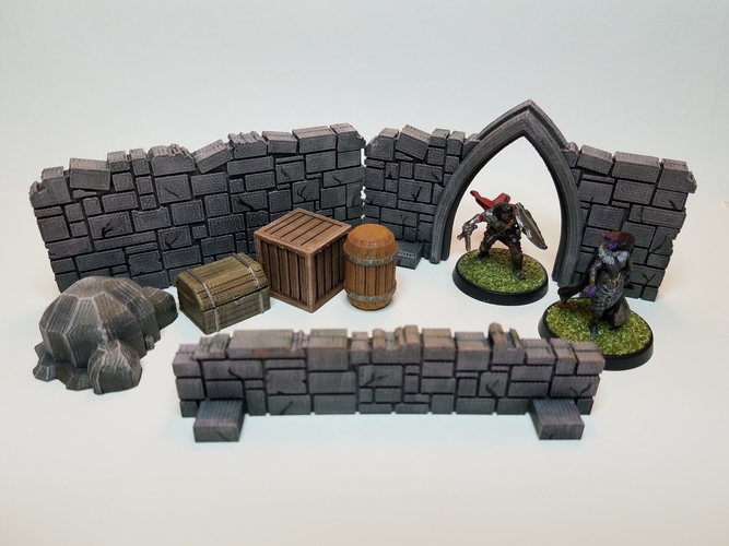 Tabletop Terrain - Stone Walls 3D Print 201523