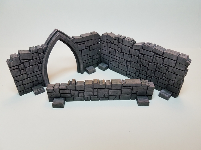 Tabletop Terrain - Stone Walls 3D Print 201524