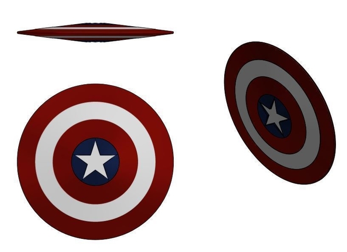Captian Americal Shield Fidget Spinner 3D Print 202012