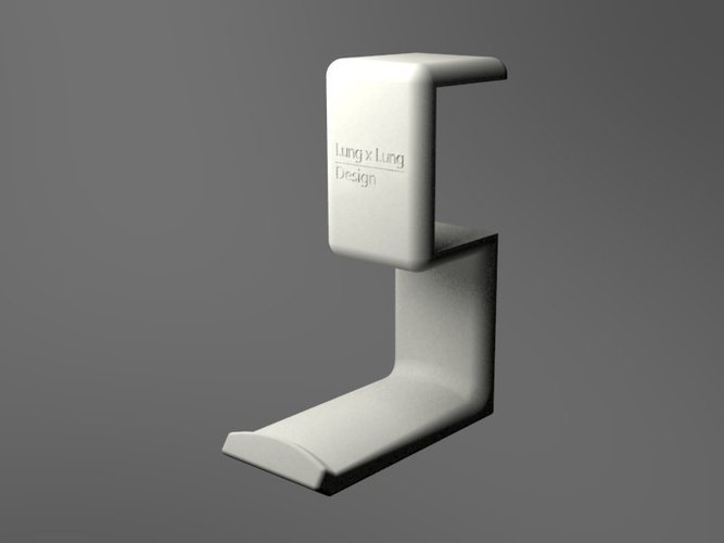 Headset Hook with non-slip mat 3D Print 20257