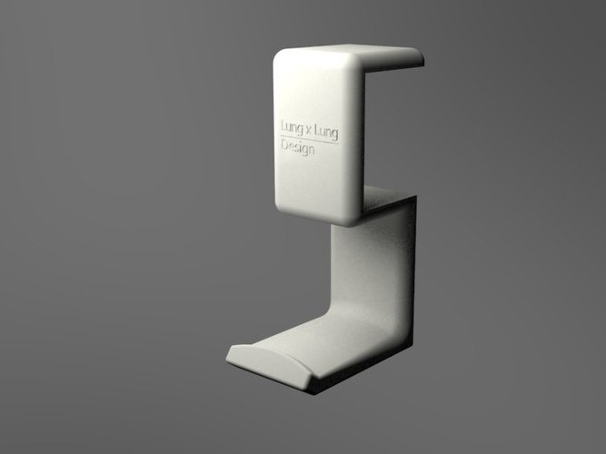 Headset Hook with non-slip mat 3D Print 20258
