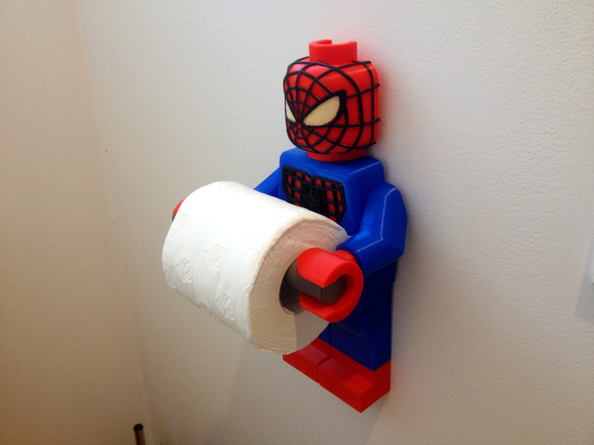 Lego Spider Man Toilet Roll Holder Bathroom Decor Hook Hanger 3D Print 203417