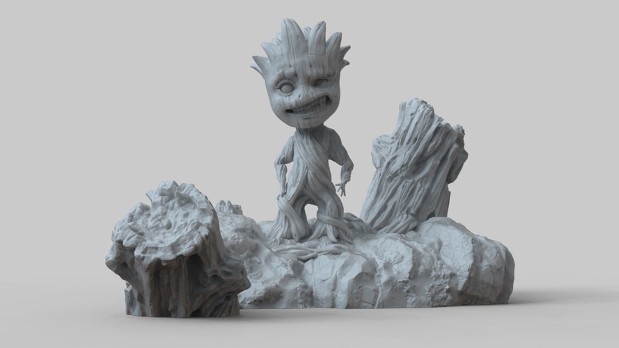 3D Printed Baby Groot 3D Print Model - STL Files for 3D Printing by 3DprintmodelStore |