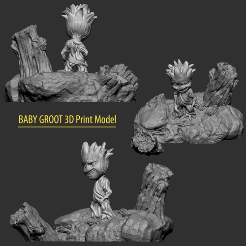 Baby Groot 3D Print Model - STL Files for 3D Printing  3D Print 204010