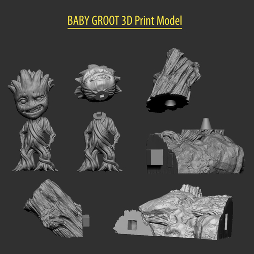 Baby Groot 3D Print Model - STL Files for 3D Printing  3D Print 204011