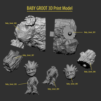 Baby Groot 3D Print Model - STL Files for 3D Printing  - Thumbnail 4