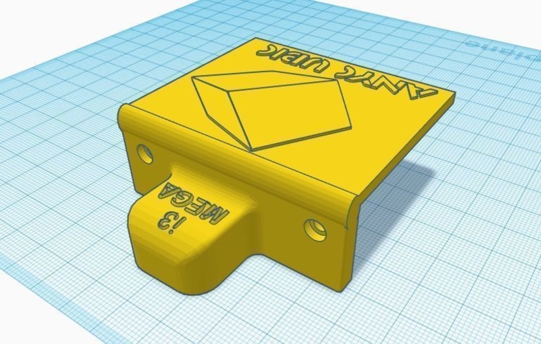 Anycubic i3 Mega Plug Cover with front customizable panel 3D Print 204084