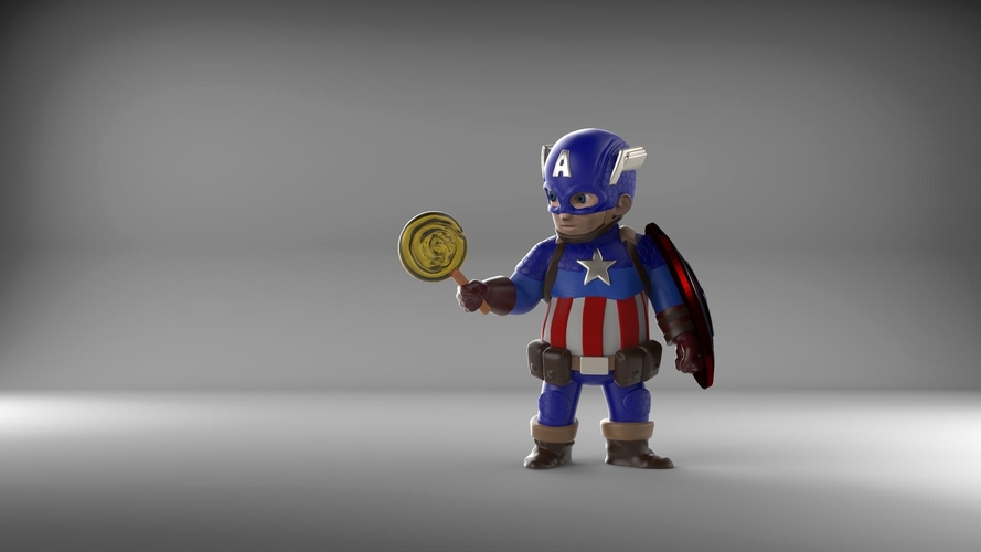 Chubby Captain America 3D Print 204398