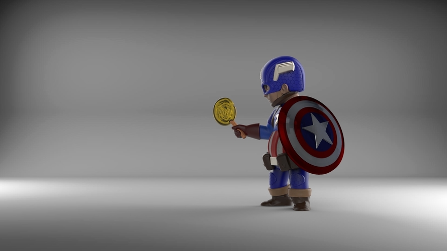 Chubby Captain America 3D Print 204399