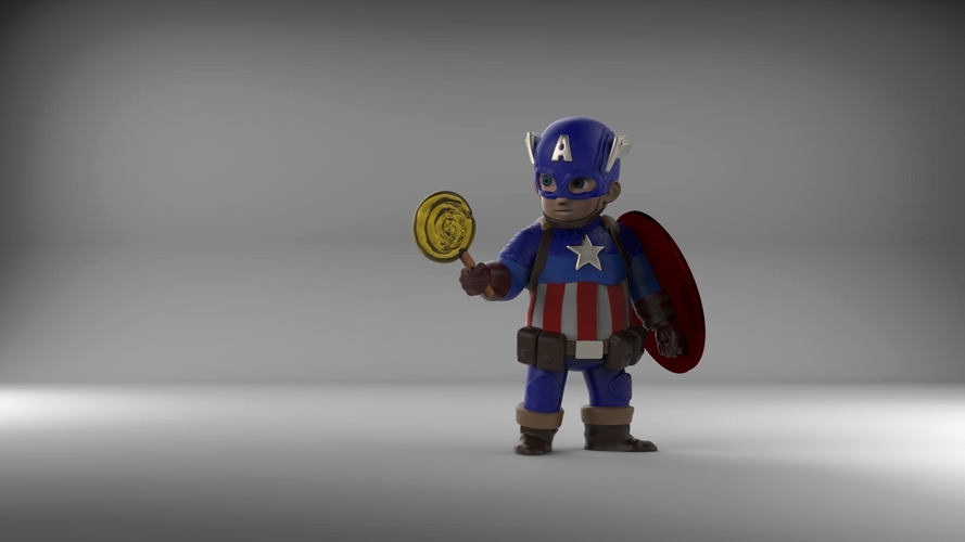 Chubby Captain America 3D Print 204401