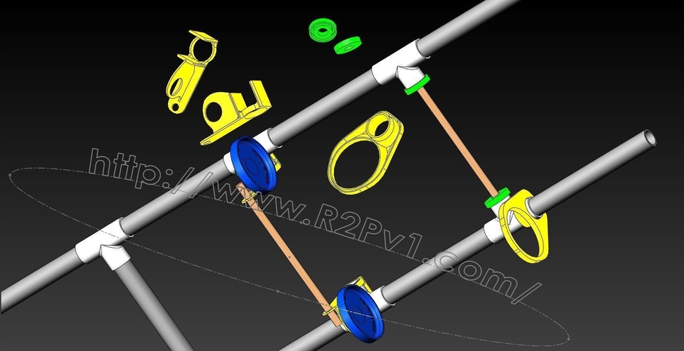 Dowel Rod Parrot Perch Brackets 3D Print 204683