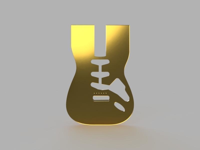 Stratocaster Body Template With Holes 3D Print 204700