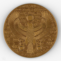 Small Horus ancient Egypt pendant gold coin jewelery 3D Printing 204739