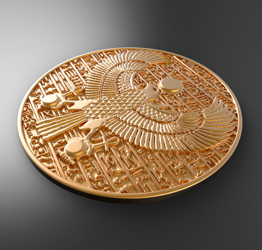 Horus ancient Egypt pendant gold coin jewelery 3D Print 204741