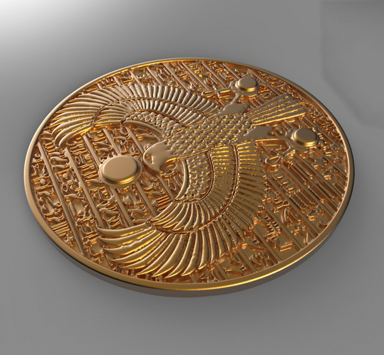 Horus ancient Egypt pendant gold coin jewelery 3D Print 204743
