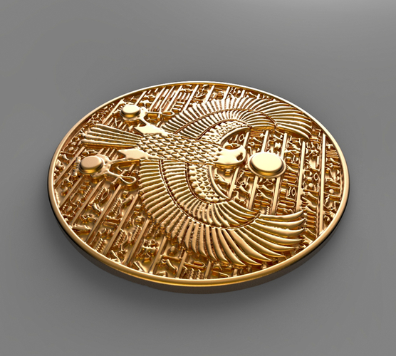 Horus ancient Egypt pendant gold coin jewelery 3D Print 204744