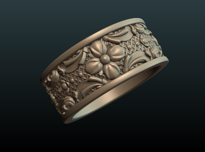 Flower Ring 3D Print 204959