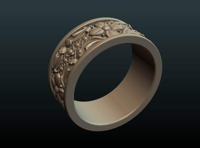 Flower Ring 3D Print 204960