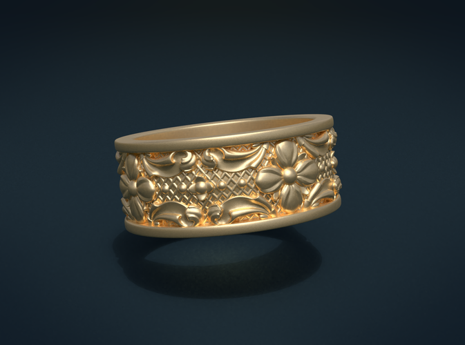 Flower Ring 3D Print 204968