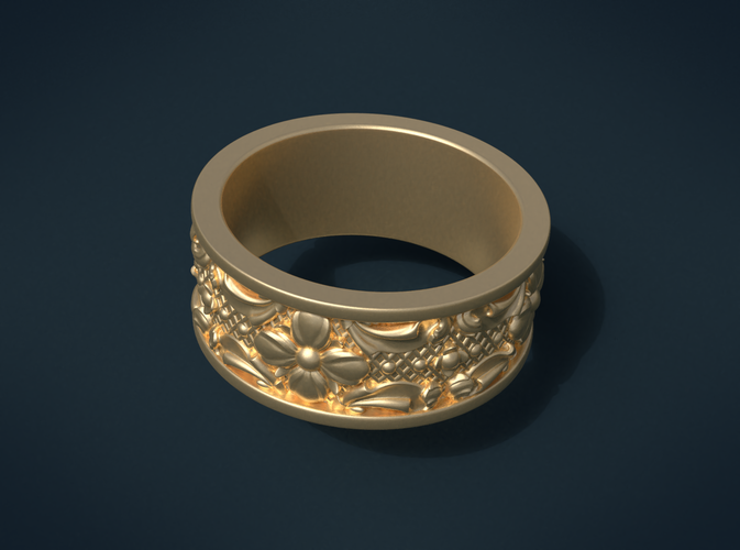 Flower Ring 3D Print 204969