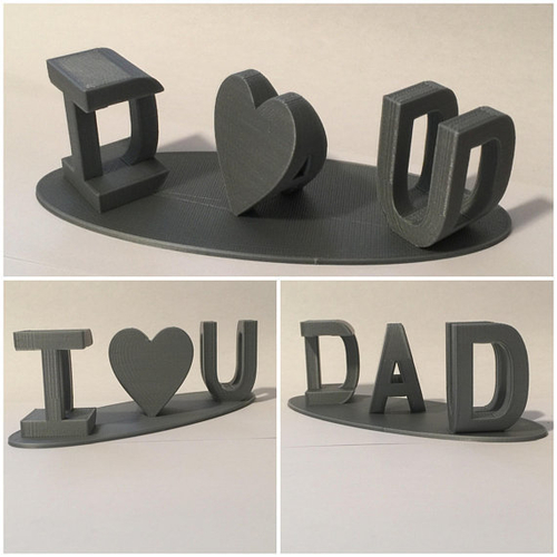 I Heart U Fathers Day Gift 3D Print 204980