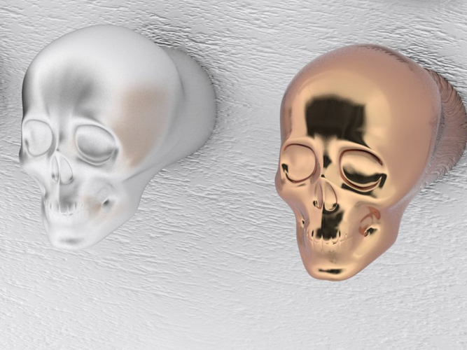 Skull knob small 3D Print 205006