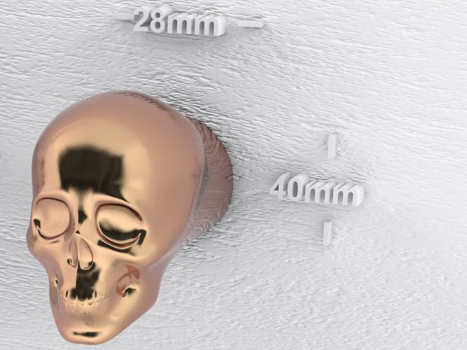 Skull knob small 3D Print 205007