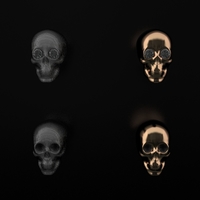 Skull knob small with stone - Thumbnail 5
