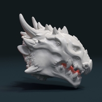 Small Demon Dragon Head 3D Printing 205058