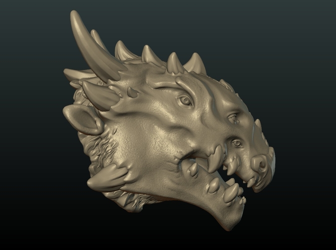 Demon Dragon Head 3D Print 205059