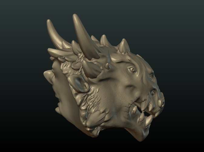 Demon Dragon Head 3D Print 205063