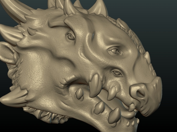 Demon Dragon Head 3D Print 205065