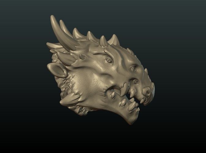 Demon Dragon Head 3D Print 205071