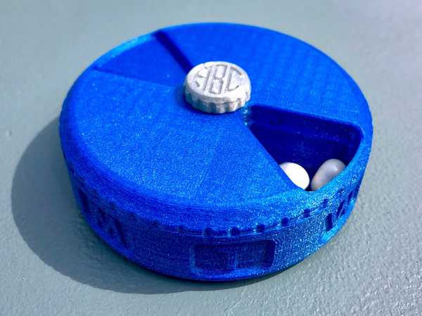 Weekly Pill Case / Organizer with Monogram Screw