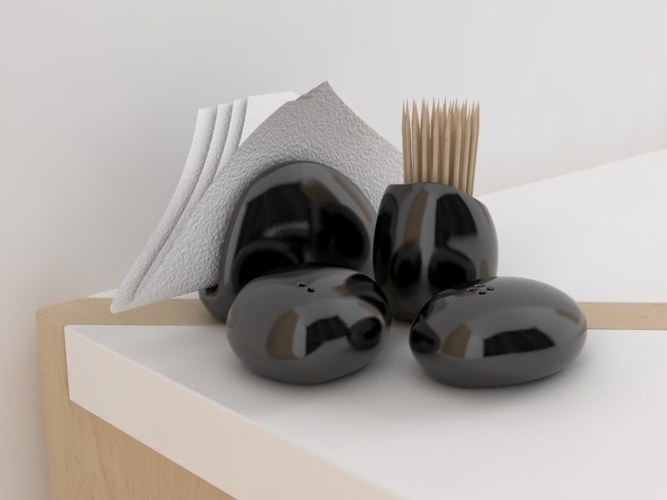 Salt and pepper spa stones set 3D Print 205610