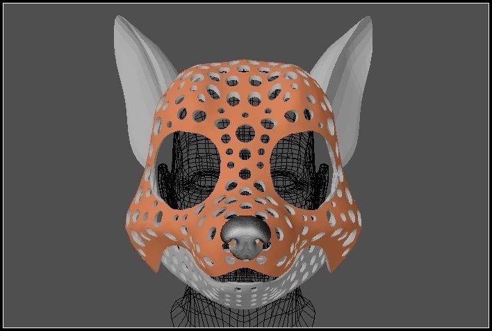 Cheetah - 3D printed fursuit head base 2024