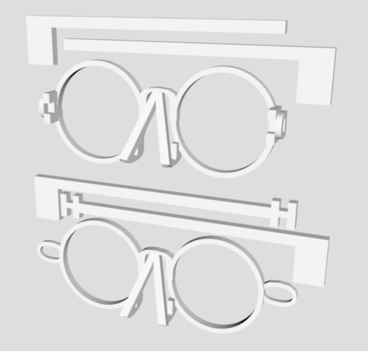 Glasses made out of Letters (Beta - updated) 3D Print 205669