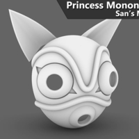 Small Princess Mononoke: San's Mask 3D Printing 205775