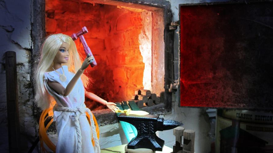 Barbie-Compatible Forge Hammer 3D Print 20579