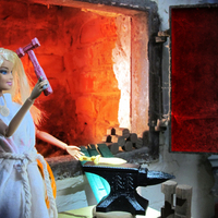Small Barbie-Compatible Forge Hammer 3D Printing 20579