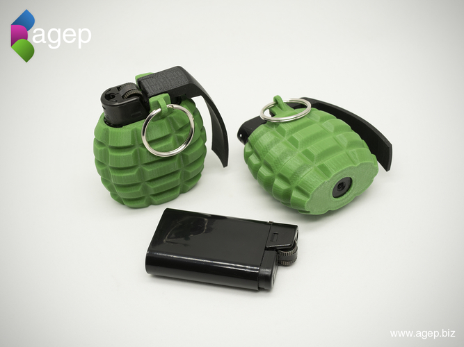 Lighter Case - Hand Grenade Shaped 3D Print 205933