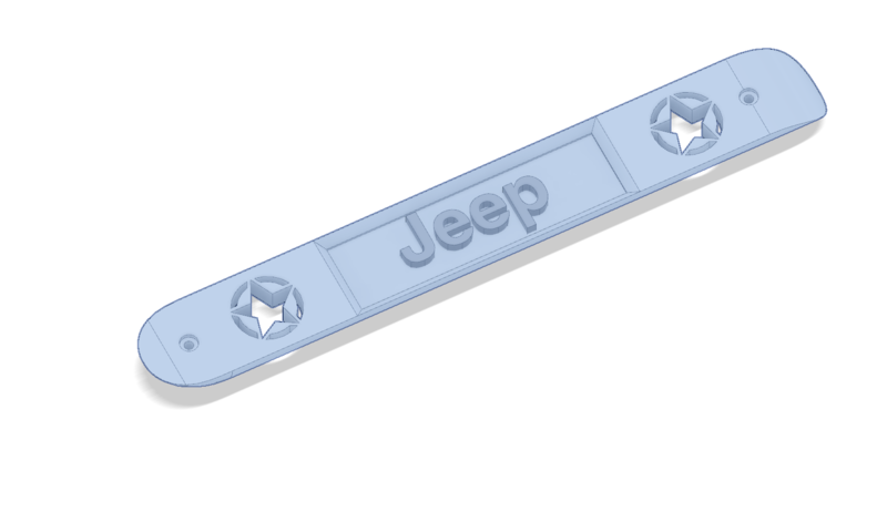 Jeep Wrangler JK Door Handle Insert with Jeep in Center